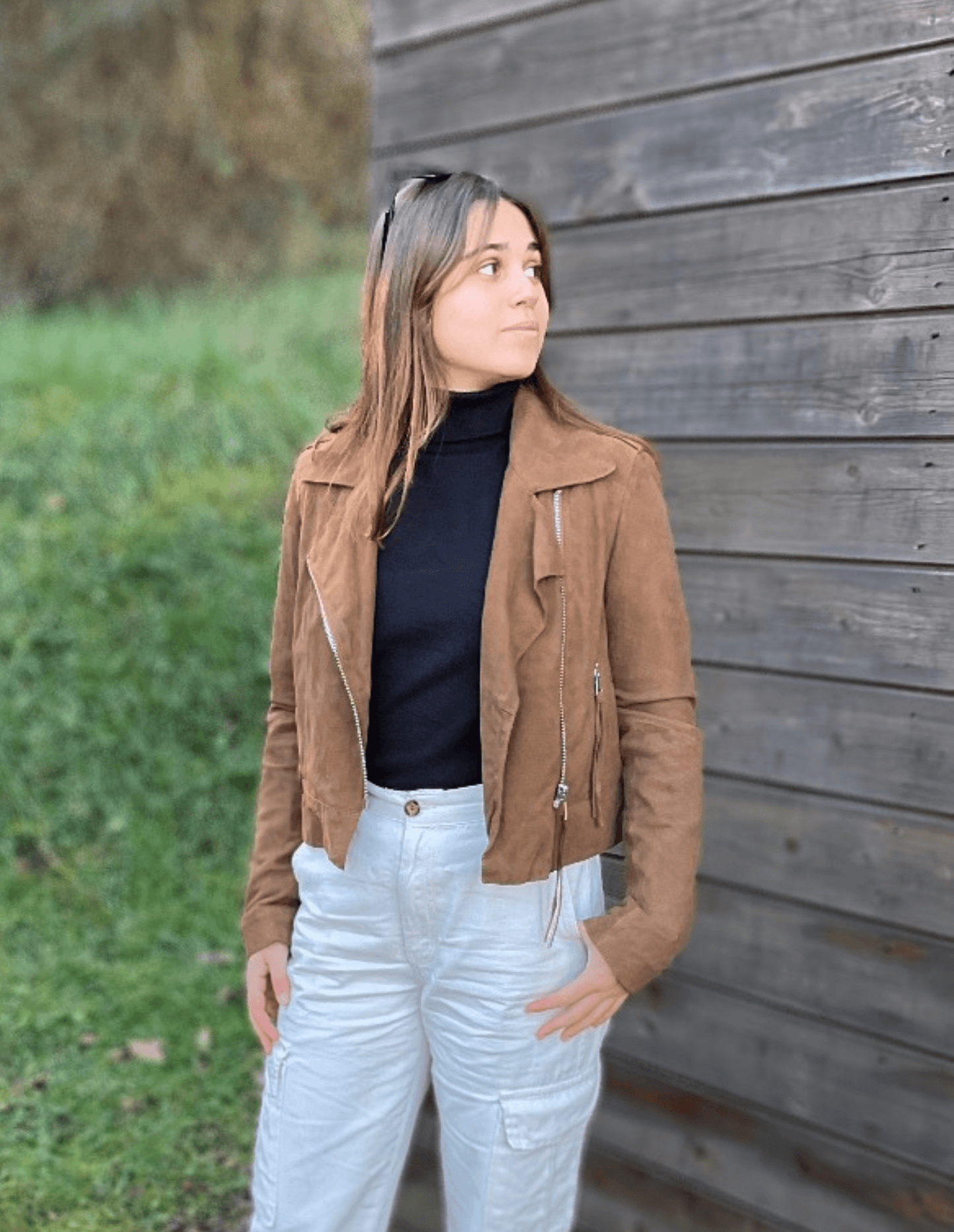 VESTE OAKWOOD ZUNA COGNAC CUIR - Destockality