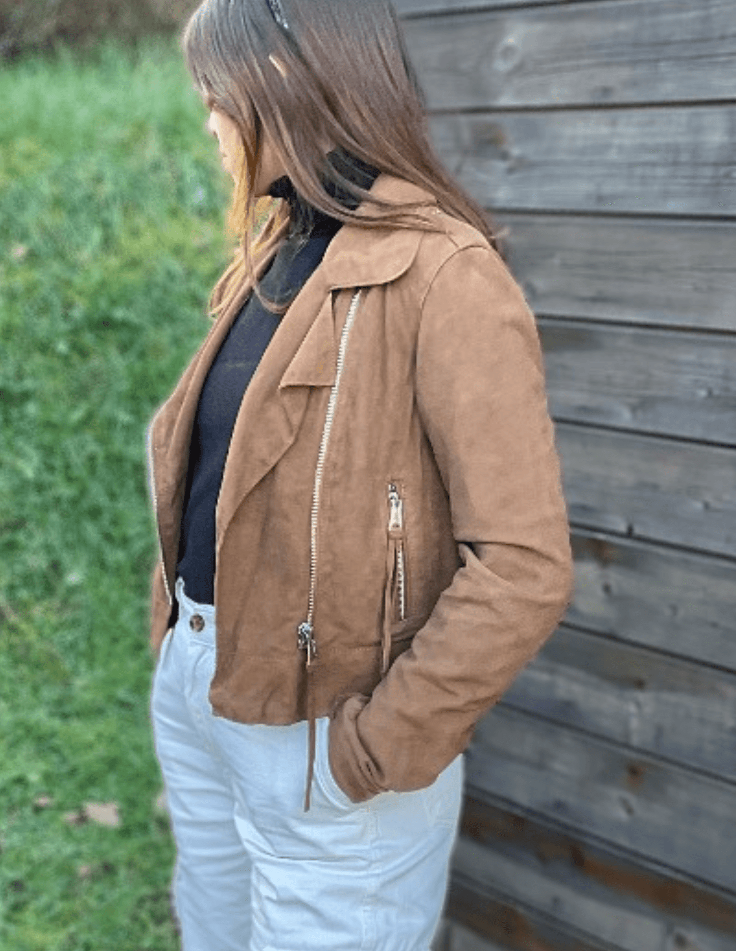 VESTE OAKWOOD ZUNA COGNAC CUIR - Destockality