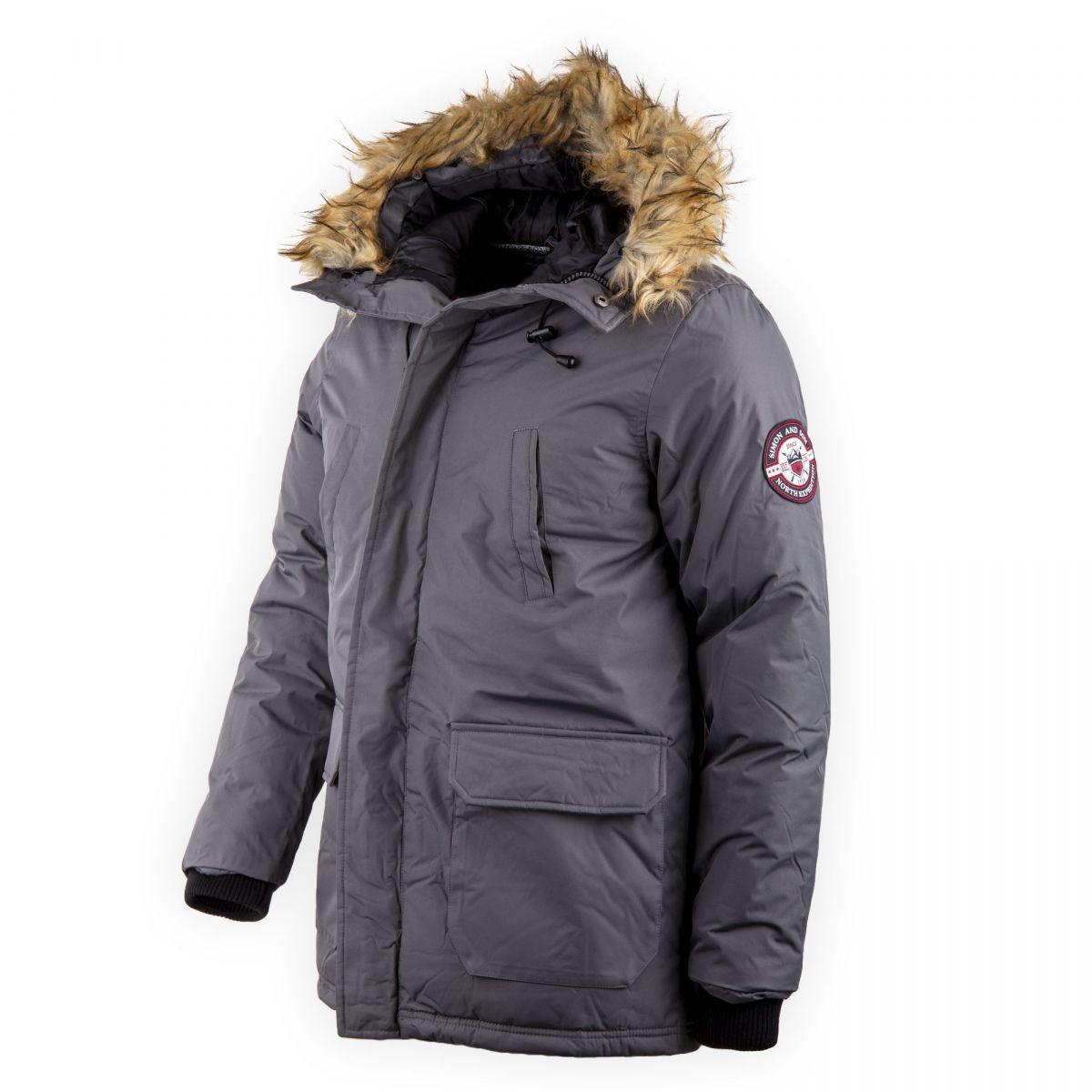 PARKA FOURRÉE HOMME NATSON SIMON AND SON ANTHRACITE - Destockality